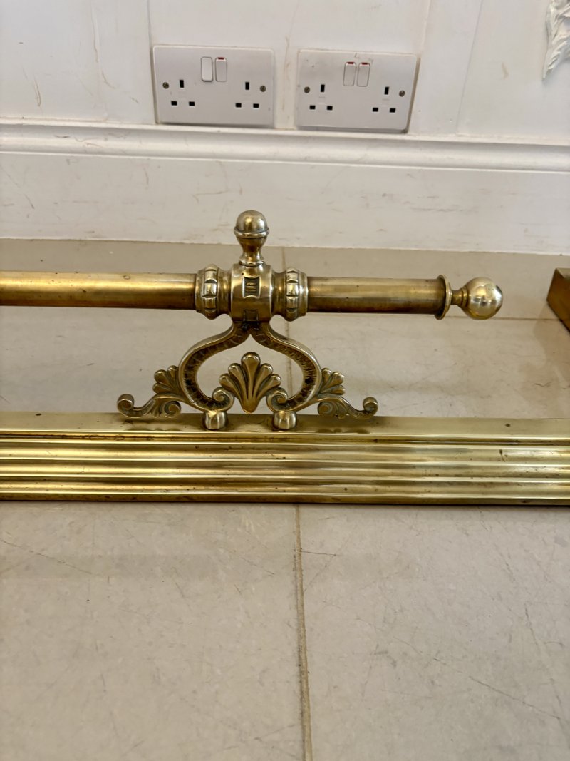 Antique Victorian Brass Fender - Image 10